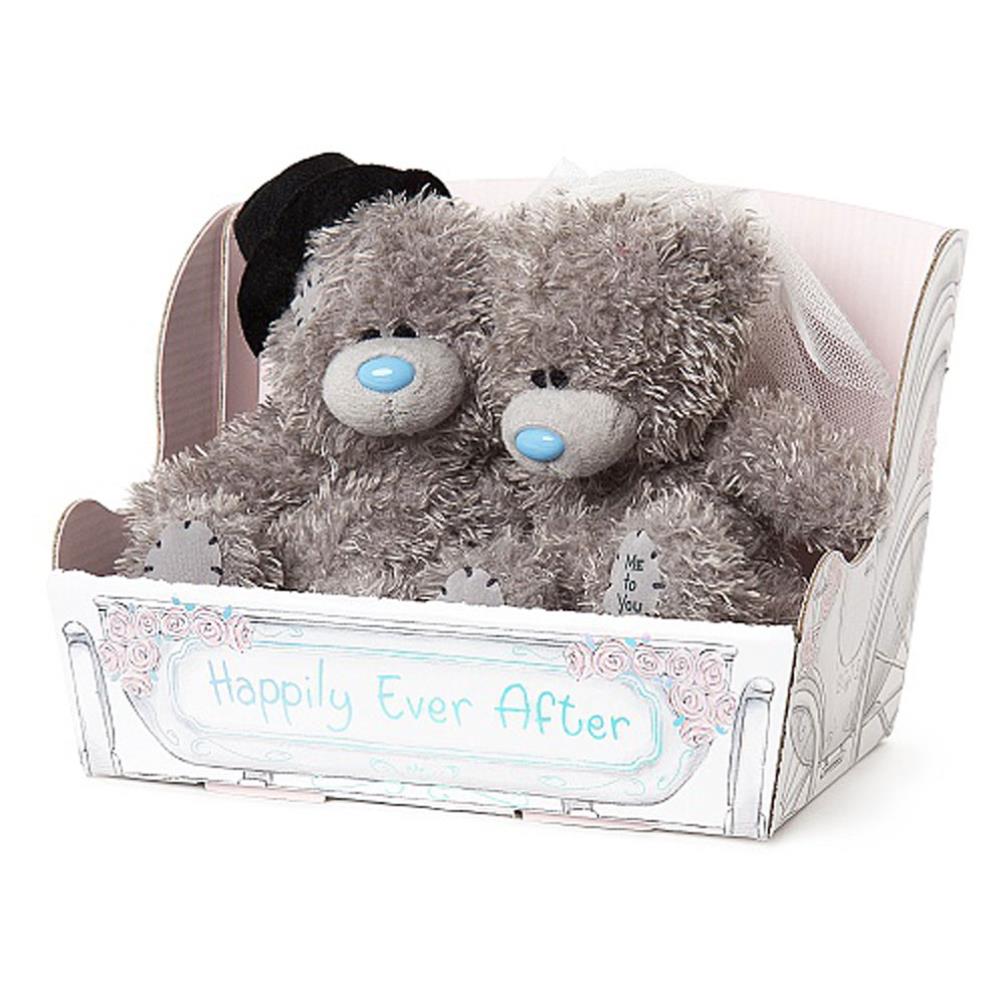 2 x 4" Bride & Groom in Carriage Me to You Wedding Bears Extra Image 1